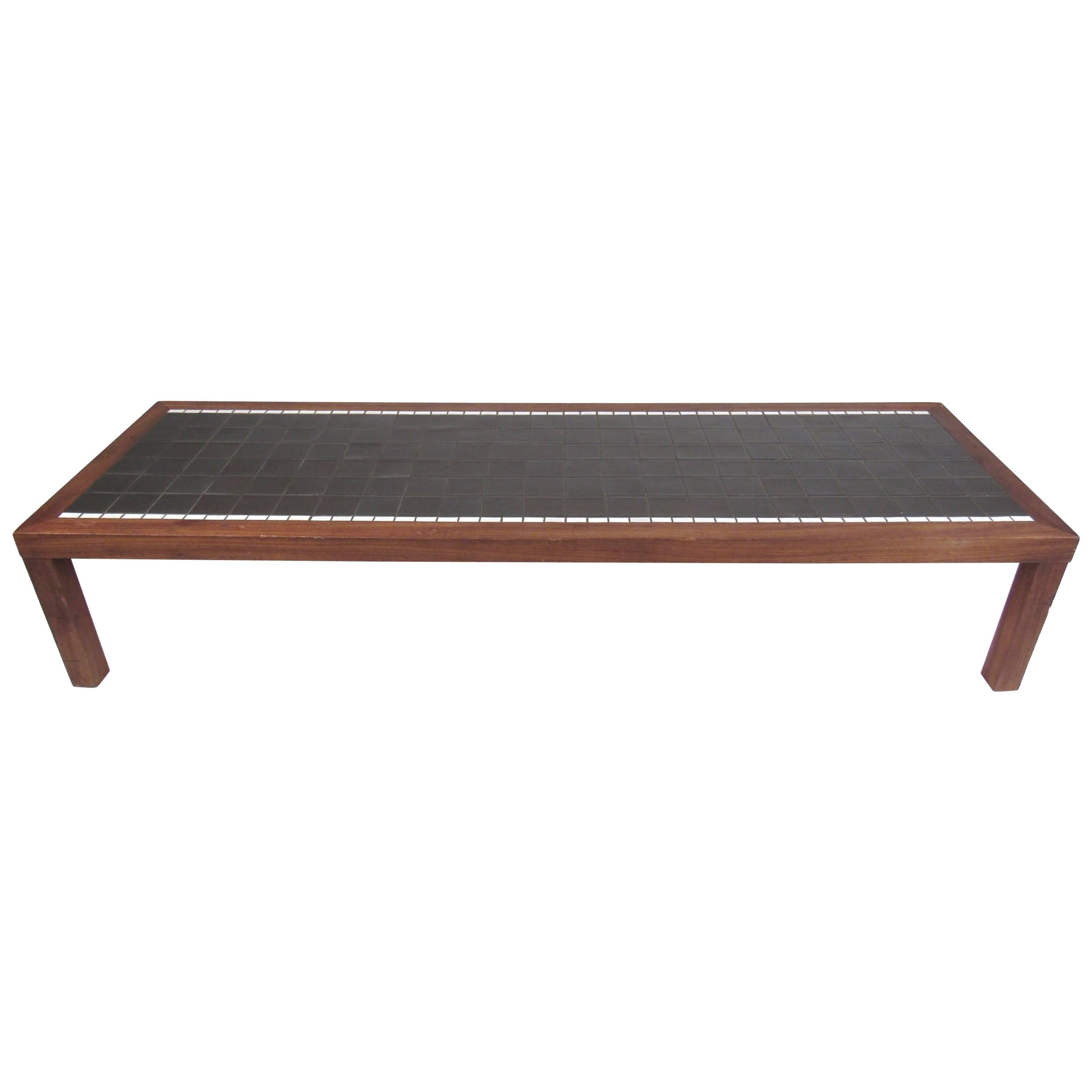 Long and Low Mid-Century Mosaic Tile Coffee Table by Gordon and Jane Martz