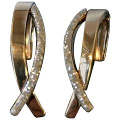 14-Karat White and Yellow Gold Earrings