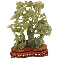 Chinese Jade Carving on Stand