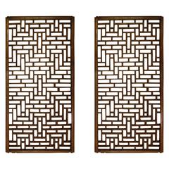 Pair of Chinese Wooden Screens