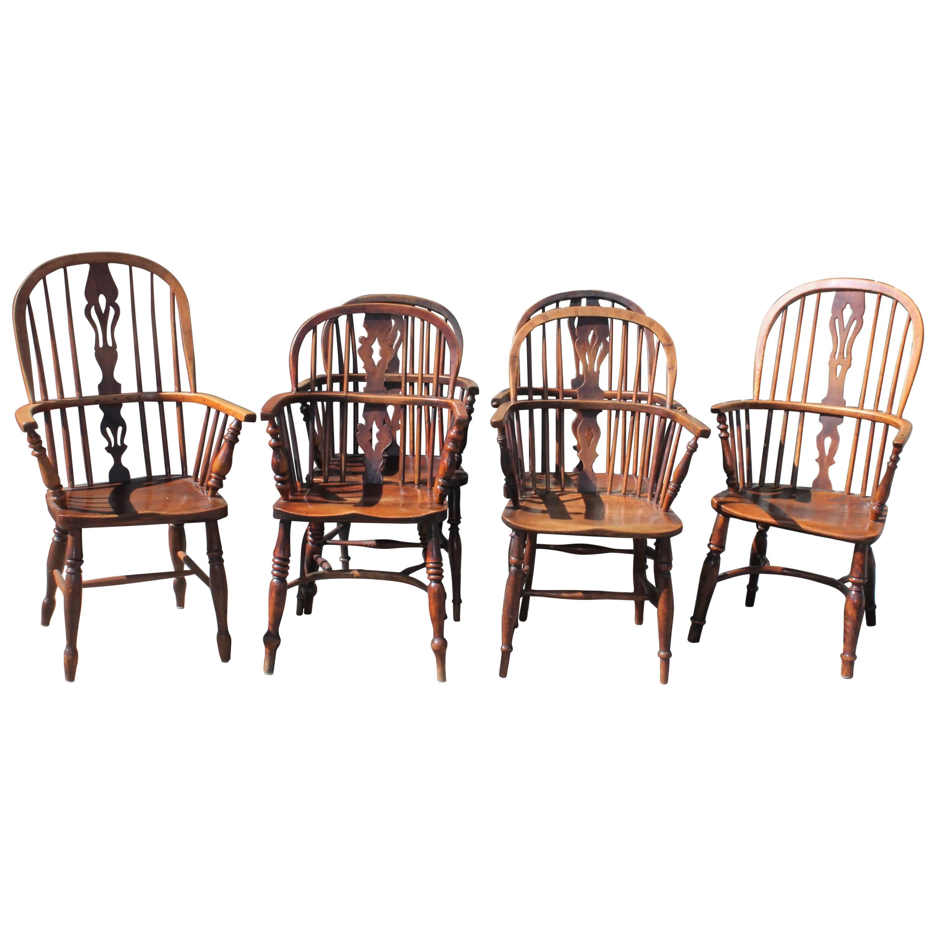 Set of Six Early 19th Century English Windsor Chairs