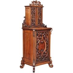 19th Century Carved Italian Walnut Cabinet