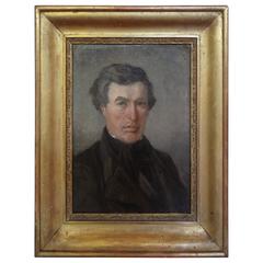 Antique French Empire Portrait Oil on Canvas in Giltwood Frame 5