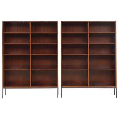 Vintage Mid-Century Modern Danish Pair of Bookcase in Rio Rosewood