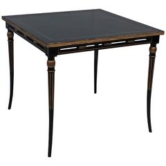 1950s French Leather Top Game Table