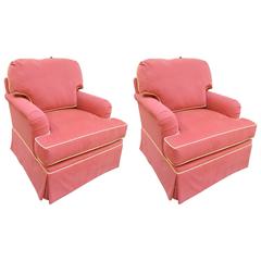 Pair of Upholstered Club Chairs, 20th Century