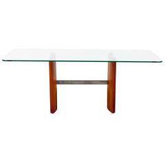 Mid-Century Vladimir Kagan Glass Walnut Coffee Table 10