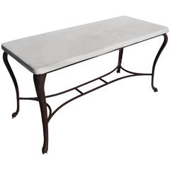 Industrial Iron and Enamel Kitchen or Console Table 5