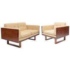 Poul Cadovius Two-Seat Sofa and Chair Set in Rosewood for France & Son