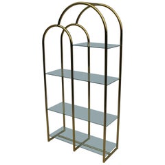 1970s Brass and Glass Etagere
