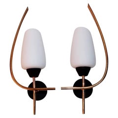 Beautiful and Elegant Pair of French Mid-Century Sconces by Maison Arlus