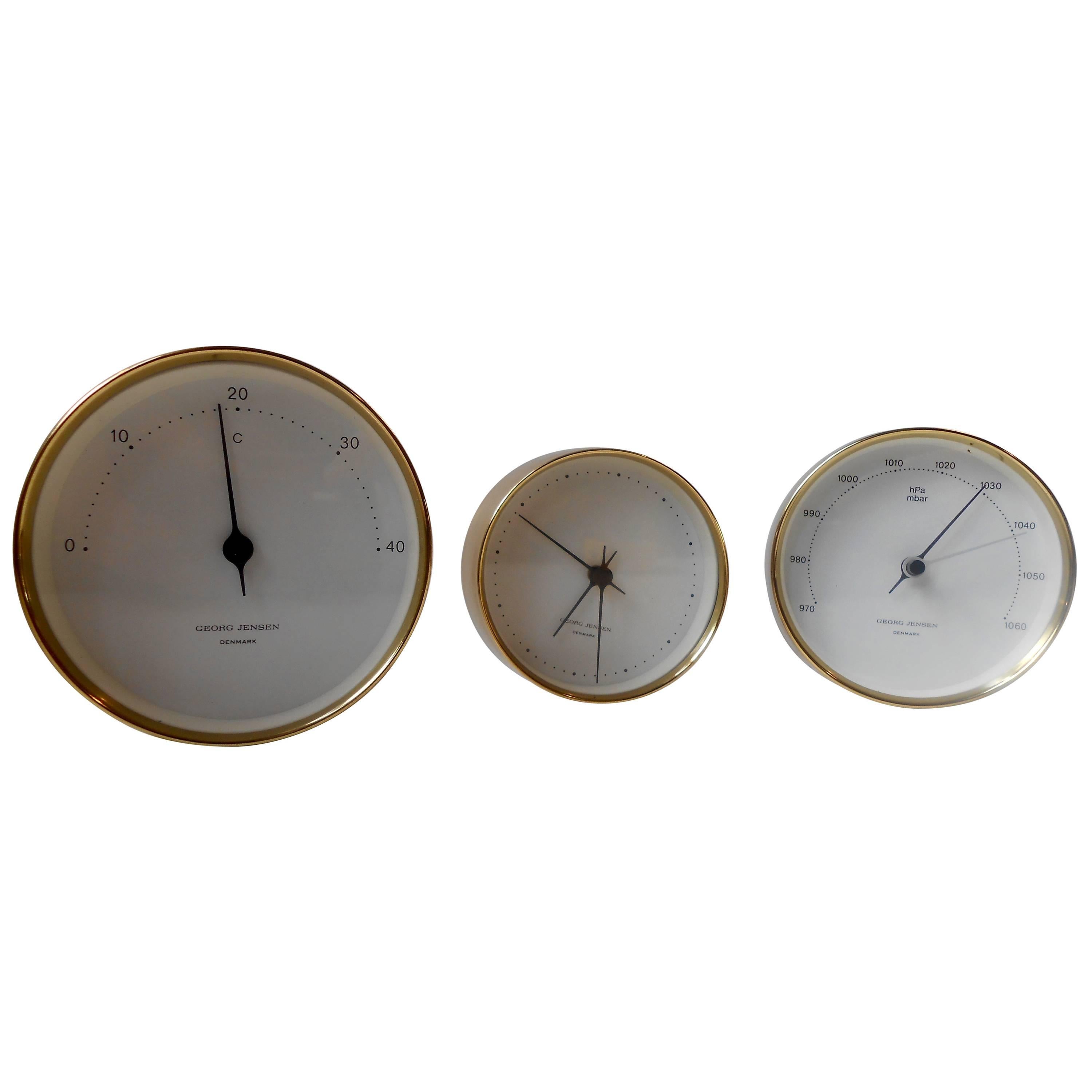 Vintage Wall Hung Brass Trio by Henning Koppel for Georg Jensen, Denmark, 1980s