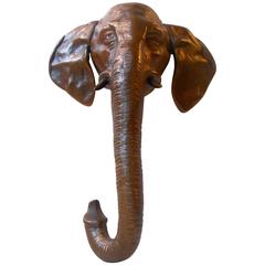 Unusual Wall Hung Bronze Sculpture/Bust of Elephant, Germany, circa 1930