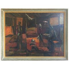 Original Mid-Century Abstract Oil Painting by Keith Finch
