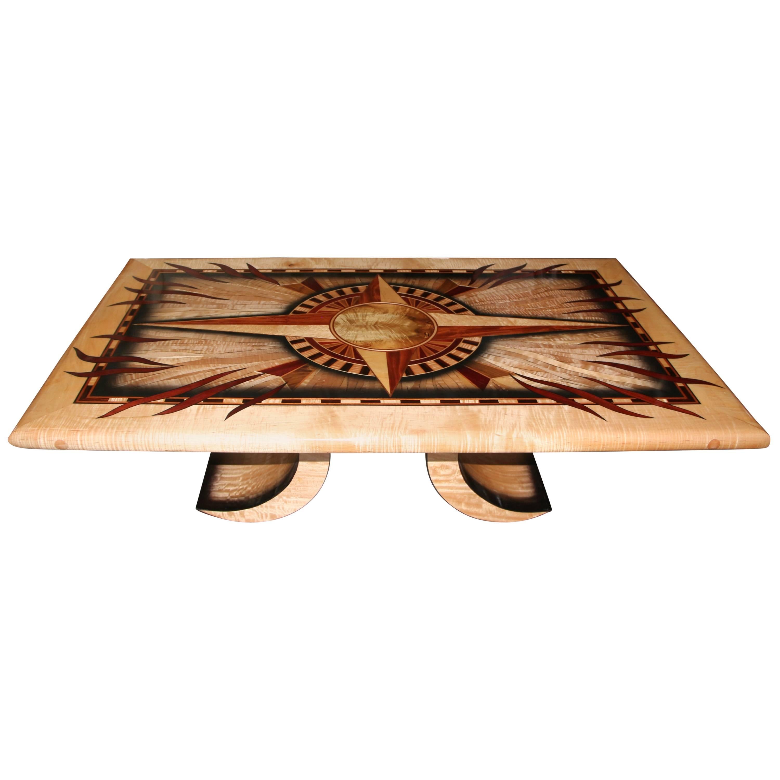 Curtis Underwood Exotic Inlaid Cocktail Table