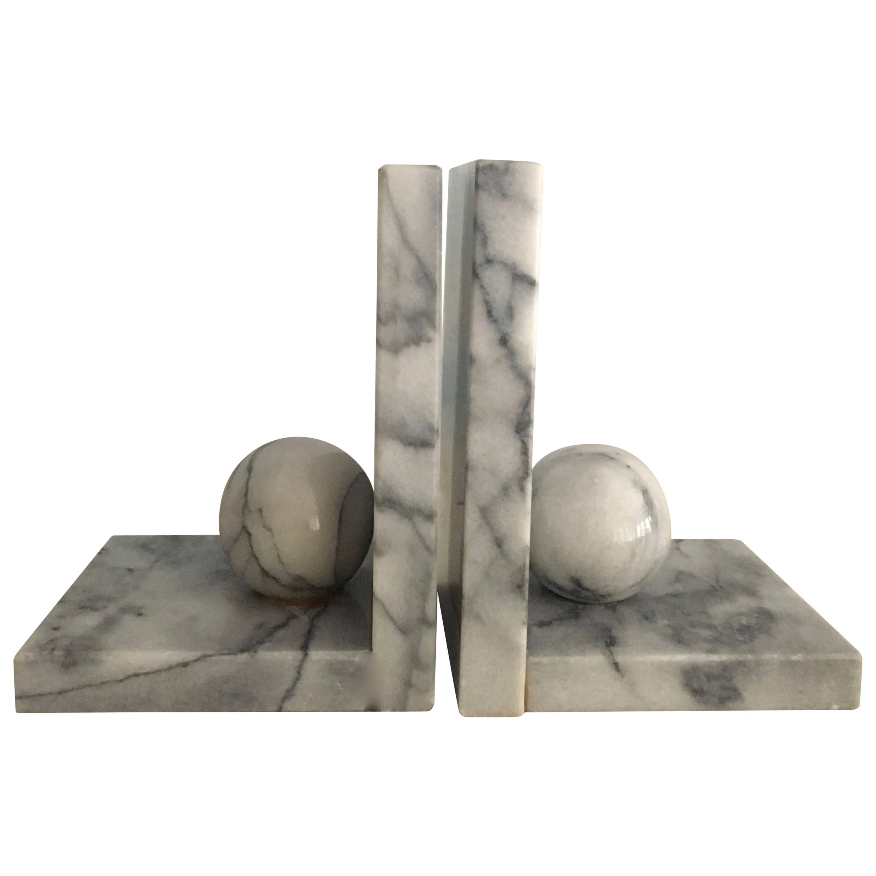Marble Bookends with Sphere Details