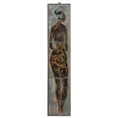 Wall-Mounted Glazed Tiles Women Sculpture Designed by Joost Maréchal, Belgium