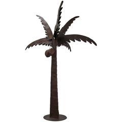 Unic Brutalist Sculpture Natural Patina Iron Paul Evans Style Coconut Tree 5