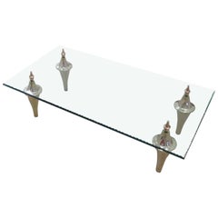Sofa Table in Bronze and Glass by Garouste and Bonetti