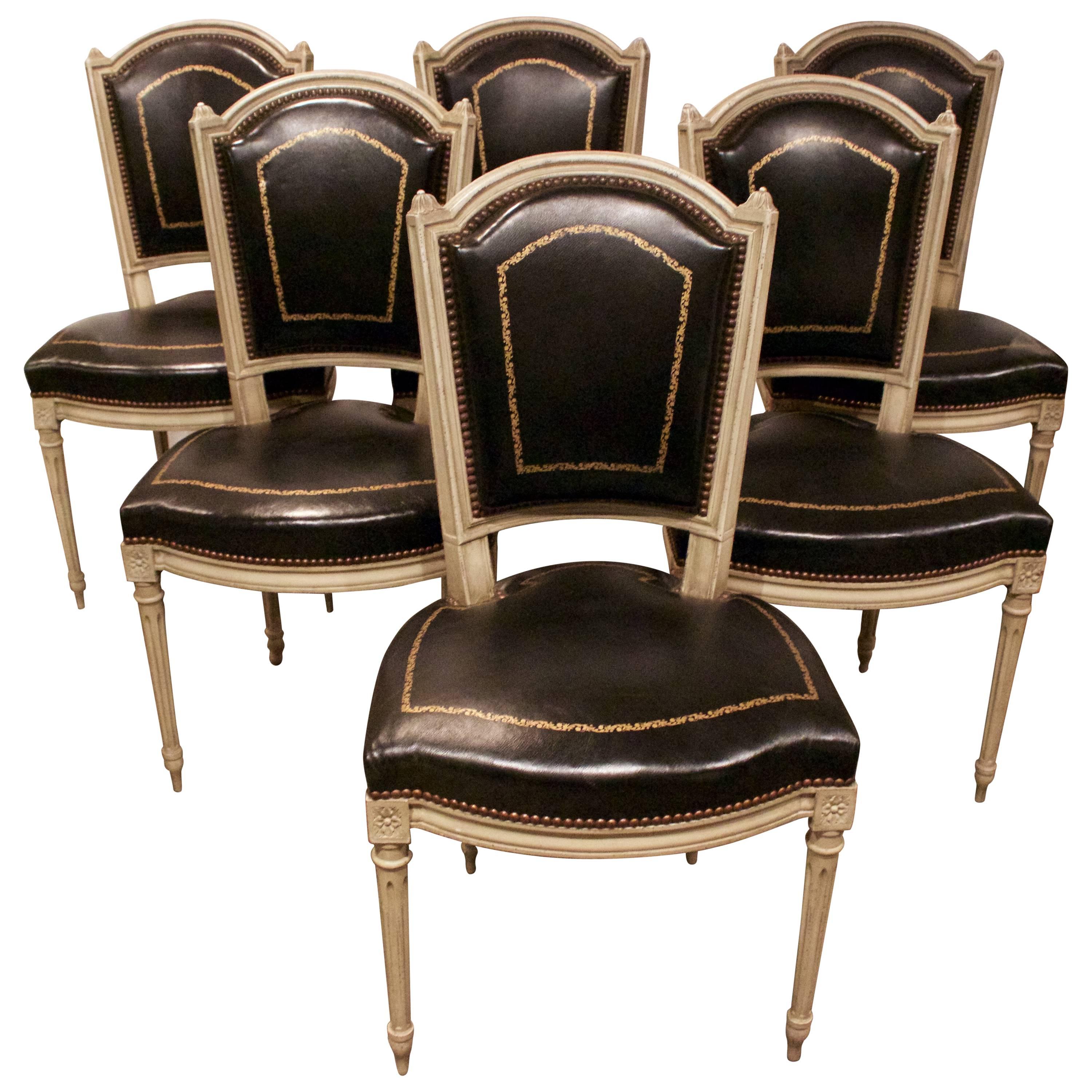 Set of Six French Louis XVI Style Chairs