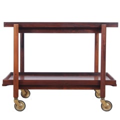 Mid-Century Danish Serving Cart in Rosewood by Poul Hundevad