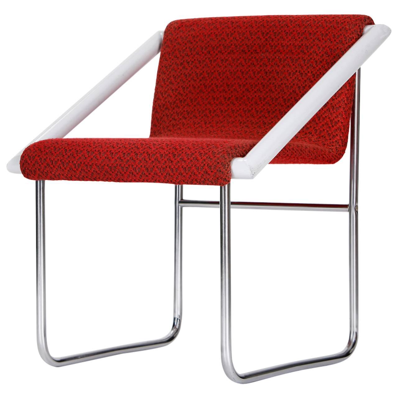 Czech Tubular Steel Ladies Chair, 1960 For Sale