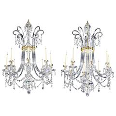 Pair of George III Six-Light Ormolu-Mounted Cut Glass Chandeliers 7