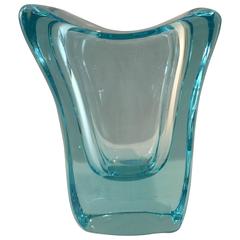 Daum, France Turquoise Crystal Vase 11
