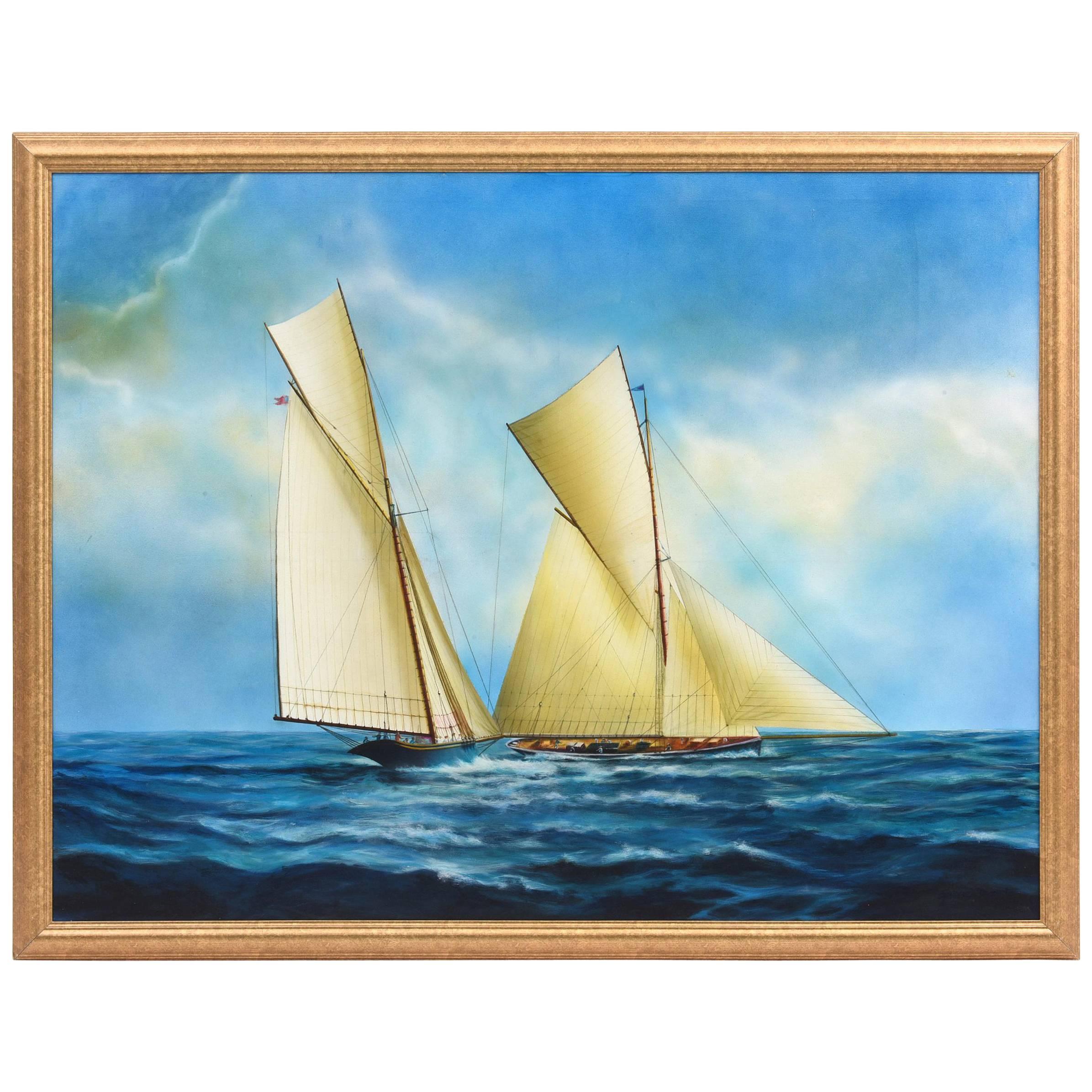 Argentine Artist Gabriel Duarte Nautical Painting "New Bounty" 