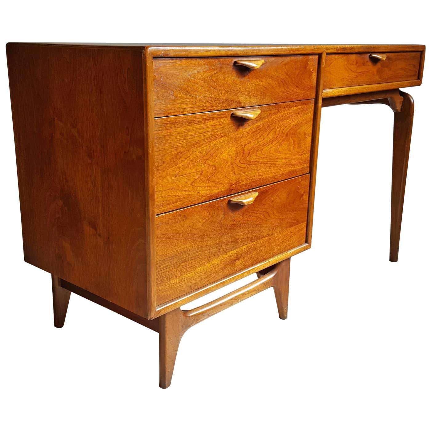 Modernist Walnut Desk, Andre Bus for Lane Perception Series at 1stDibs