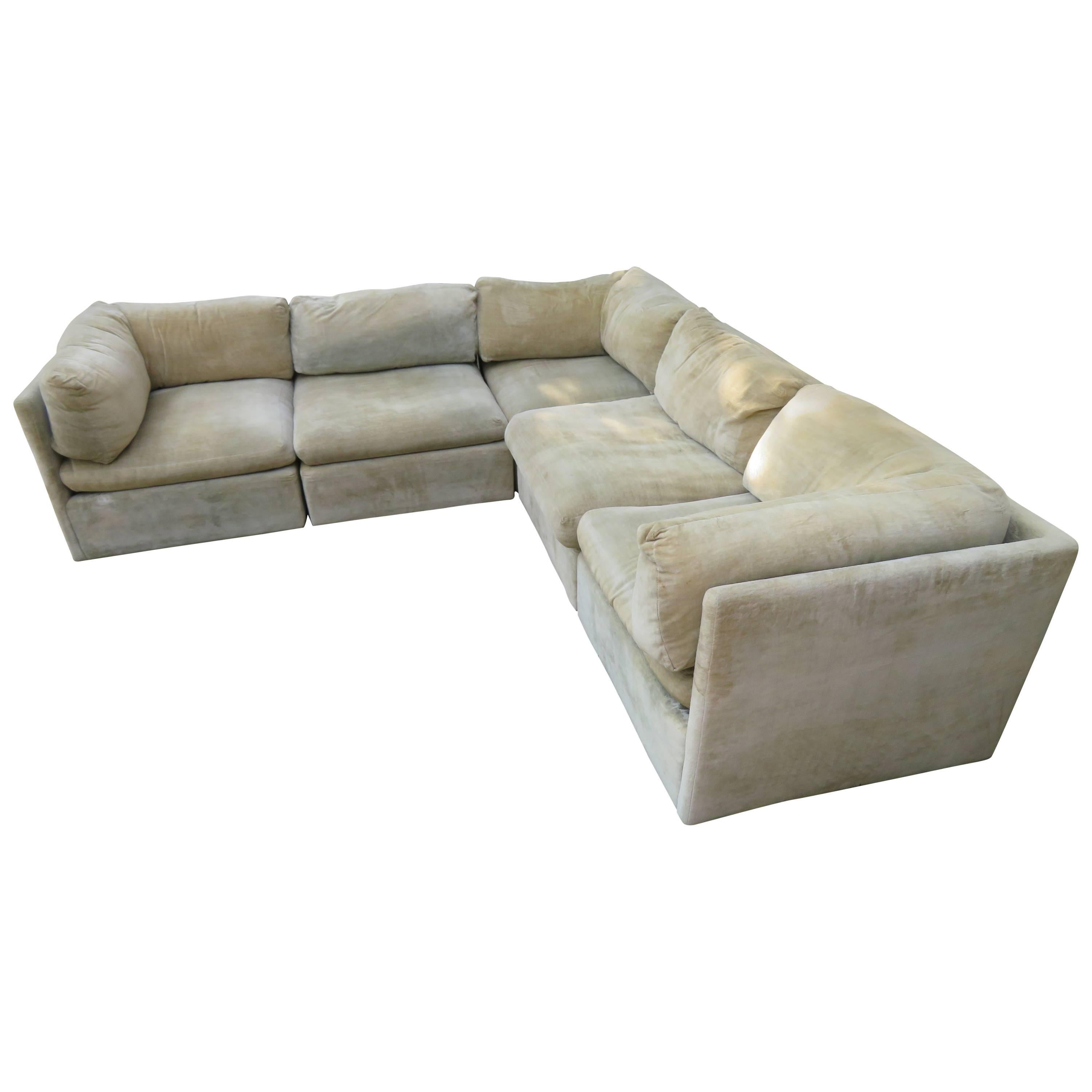 Fabulous Modular Signed Milo Baughman Sofa Sectional, Mid-Century Modern