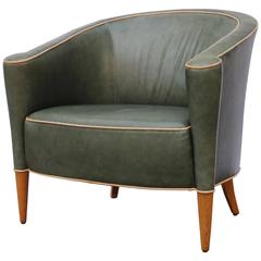 Ward Bennett Attributed to Leather Lounge Chair