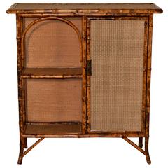 19th Century French Tortoise Bamboo Bookcase