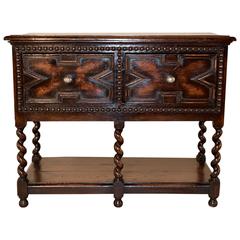 Antique 19th Century  English Oak Small Sideboard