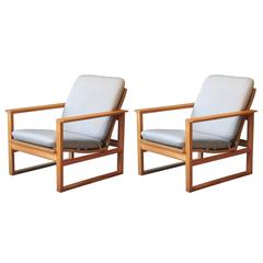 Børge Mogensen Pair of Lounge Oak Chair Model 2256, 1956