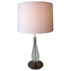 Max Ingrand Glass and Brass Table Lamp for Fontana Arte, Model 2206