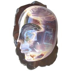 Loredano Rosin Murano Glass, Sculpture, "the Face" Head, Signed