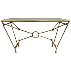 Italian Modern Neoclassical Gilt Iron Console by Giovanni Banci for Hermes
