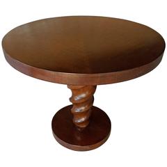 Rare "Corkscrew" Circular Side Table by Johan Tapp  C. 1940s