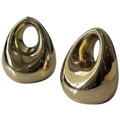 Polished Brass Modern Bookends by Ben Seibel for Jenfred Ware, 1950s