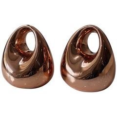 Vintage Polished Copper Modern Bookends by Ben Seibel for Jenfred Ware, 1950s