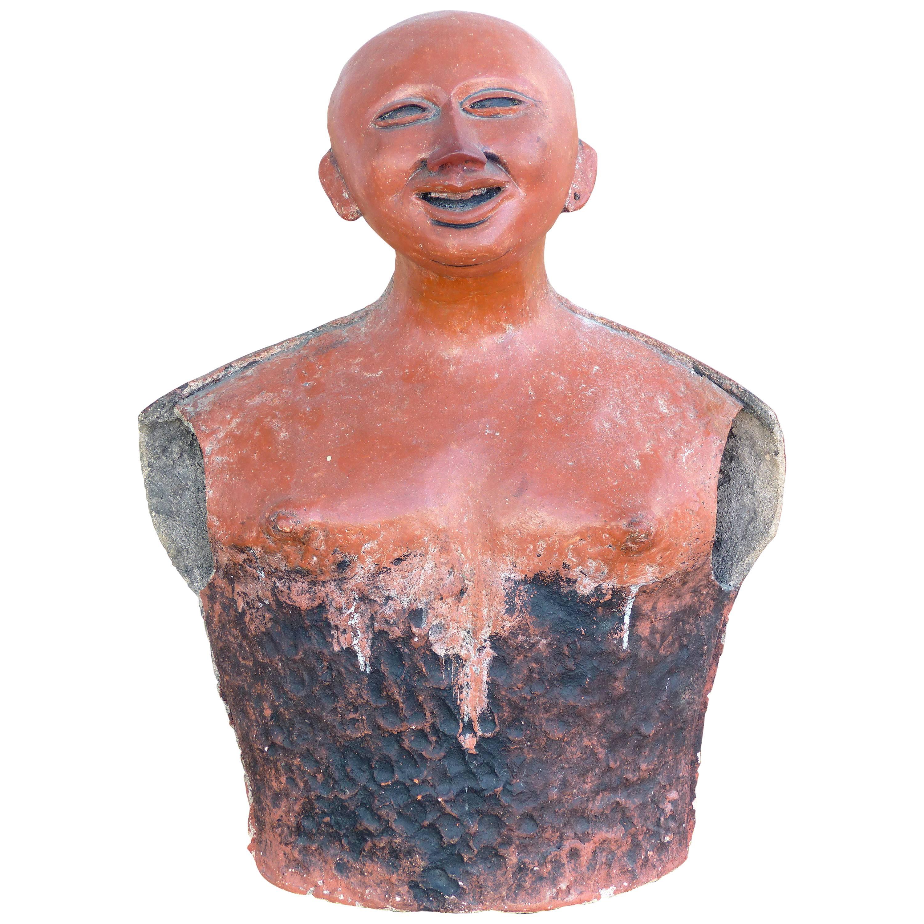 Jorge Marin 20th Century Terracotta Sculpture, Mayan Influenced For Sale