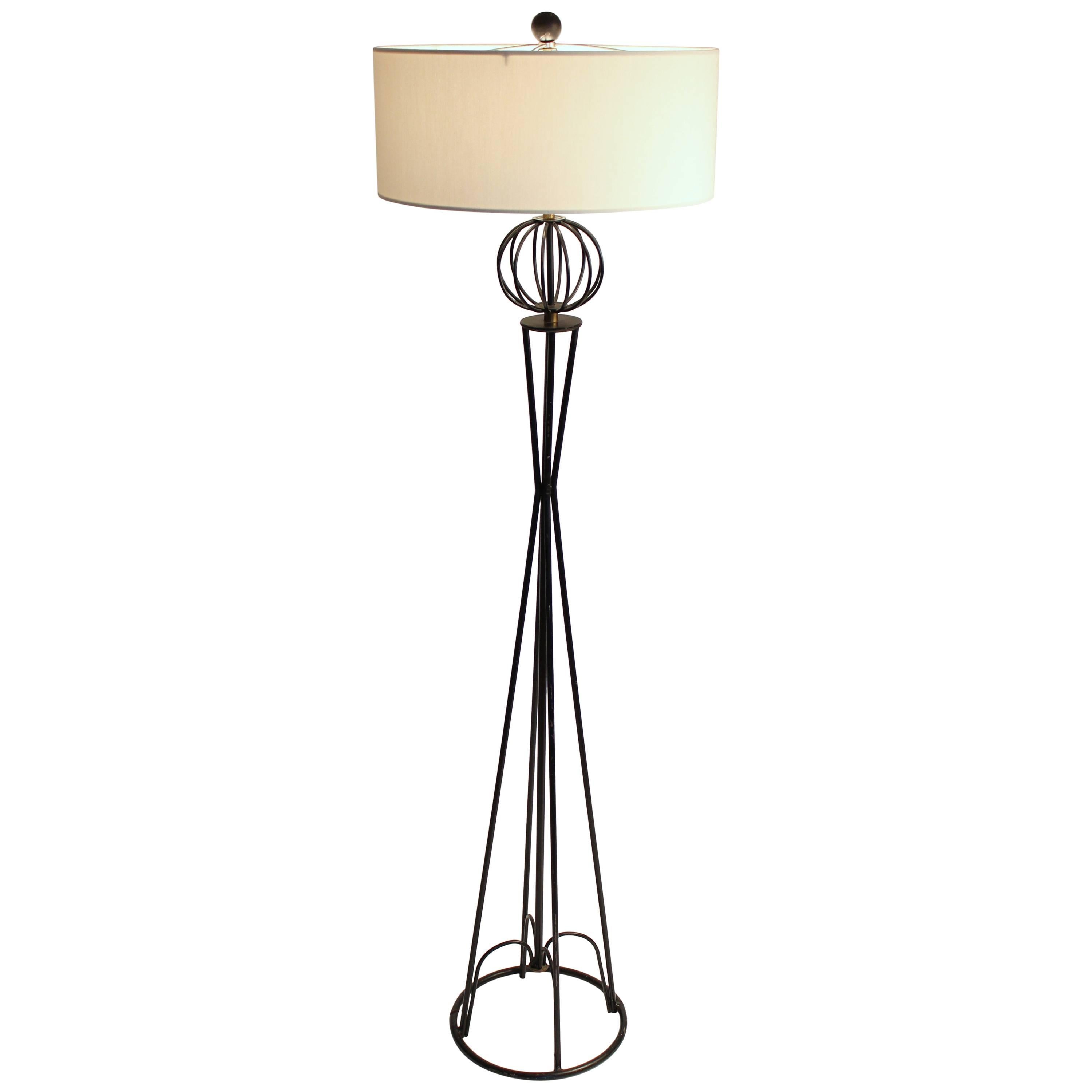 Wire Floor Lamp in the Style of Tony Paul, MidCentury Modern, 1950s