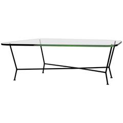 Unique Green Glass and Wrought Iron Coffee Table 11