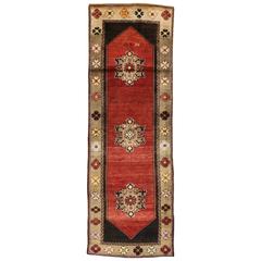 Vintage Turkish Oushak Carpet Runner with Mid-Century Modern Style 6