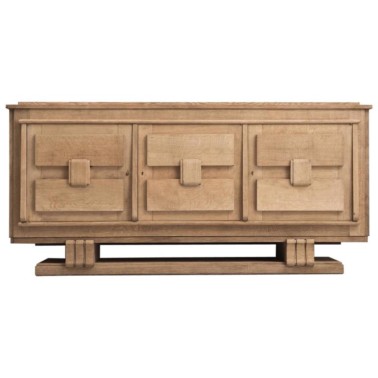 French Art Deco Credenza in Cerused Oak at 1stDibs