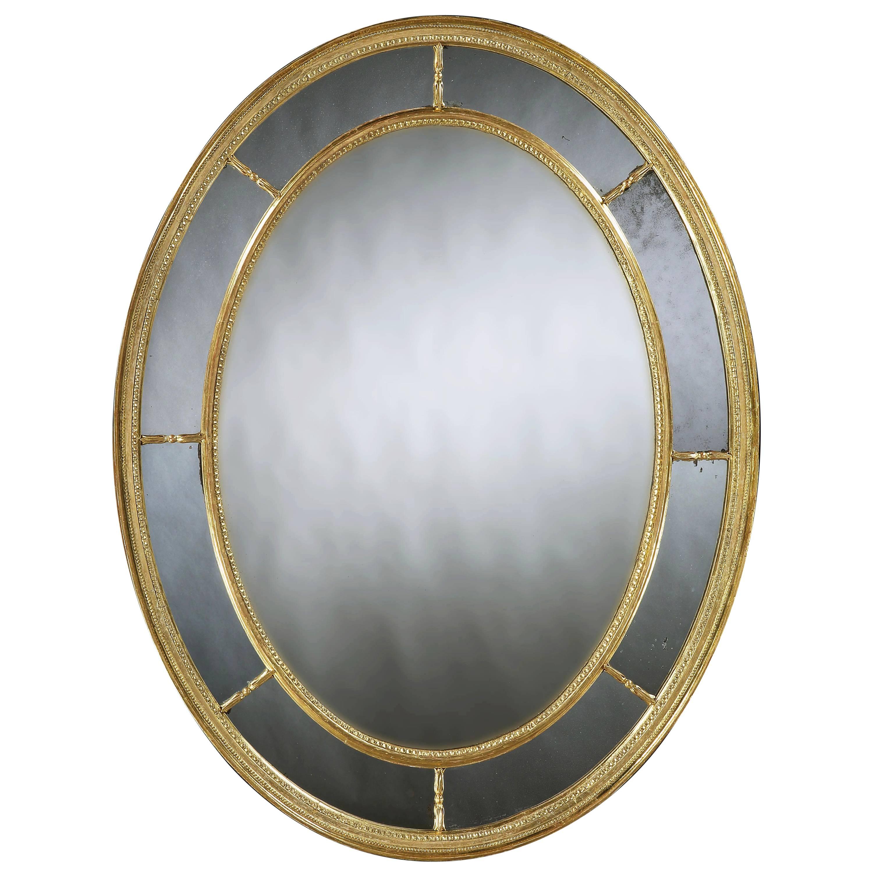 Large George III Oval Giltwood Mirror For Sale