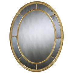 Large George III Oval Giltwood Mirror 6