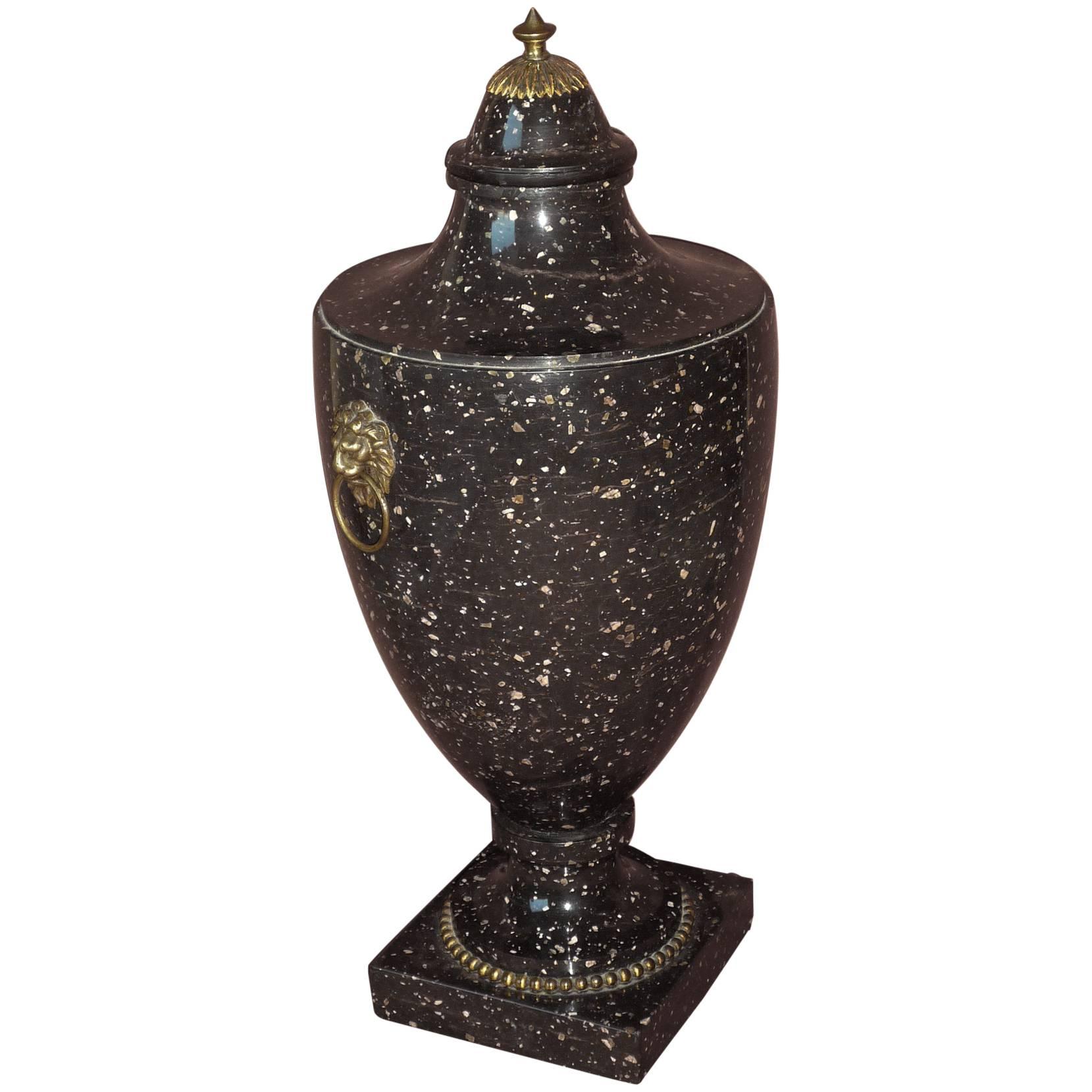 Swedish Neoclassical Blyberg Porphyry Covered Vase, Gustav IV Period, circa 1810 For Sale