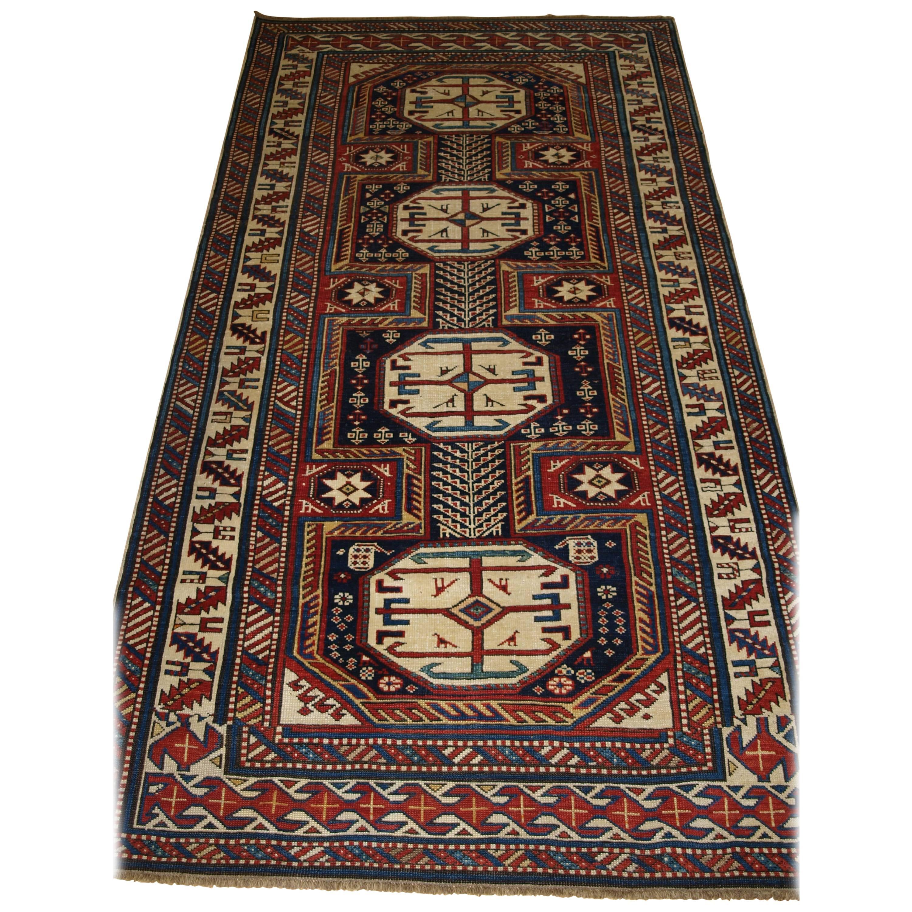 Antique Caucasian Shirvan Rug with 'Surahani' Garden Design, Late 19th Century For Sale